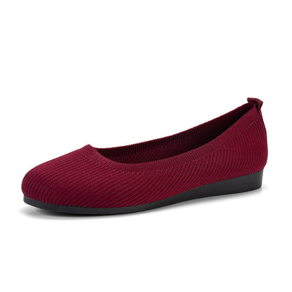 Round Toe Flats Shoes Casual Comfortable Soft Slip On Knit Mesh Shoes For Women See size chart under “more details” The Fashion Celestial