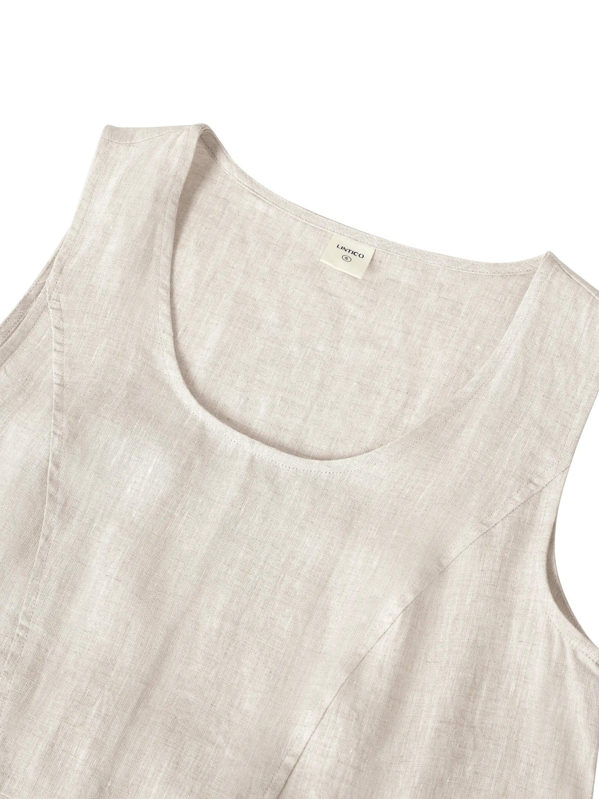 100% Linen Swing Beach Tank Dress GIANA LINTICO