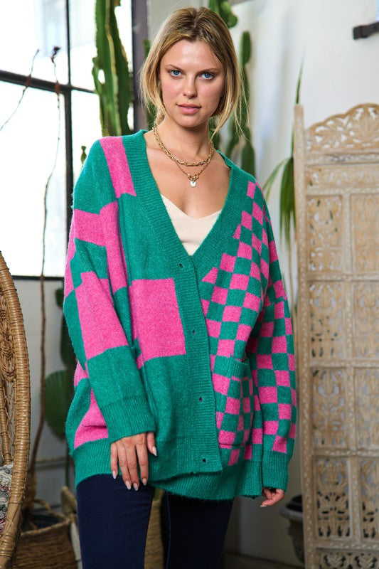 CHECKERED OVERSIZED SWEATER JJK5031 Shop Style & More | Fresh Looks, Everyday Deals & Free Shipping