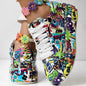 Round-Toe Thick-Sole Lace-Up Sneakers — Women’s Casual Print Shoes FitiqueFit
