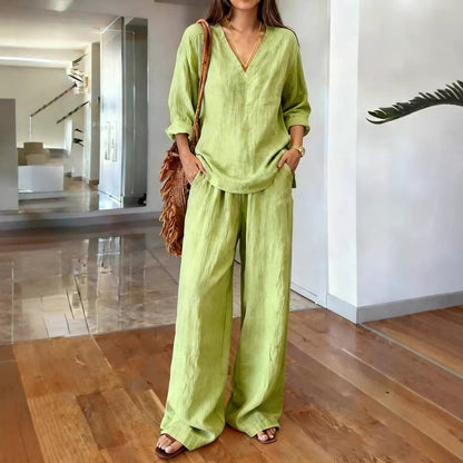 Long Sleeve Top & Full-Length Pants Two-Piece Set – 9 Colors S–3XL FitiqueFit