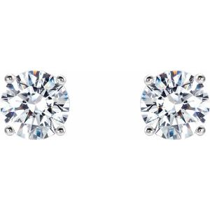 14K White 1 1/2 CTW Lab-Grown Diamond 4-Prong Stud Earrings Ethereal Legacy Boutiques