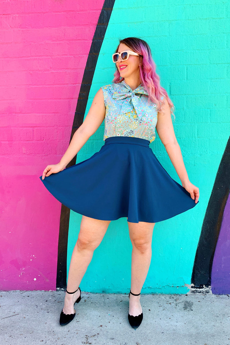 Ocean Blue Skater Skirt Retrolicious