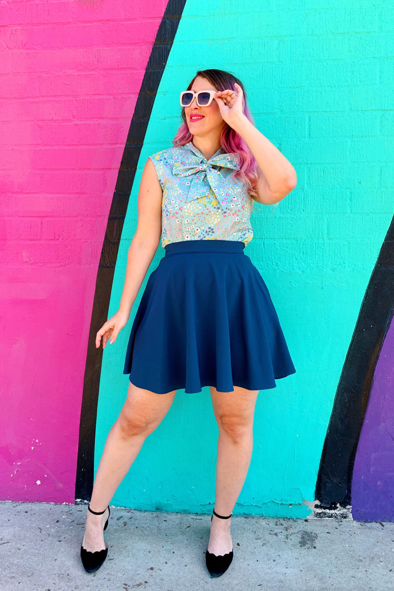 Ocean Blue Skater Skirt Retrolicious