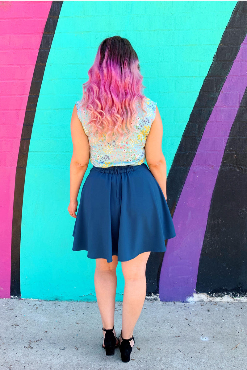 Ocean Blue Skater Skirt Retrolicious