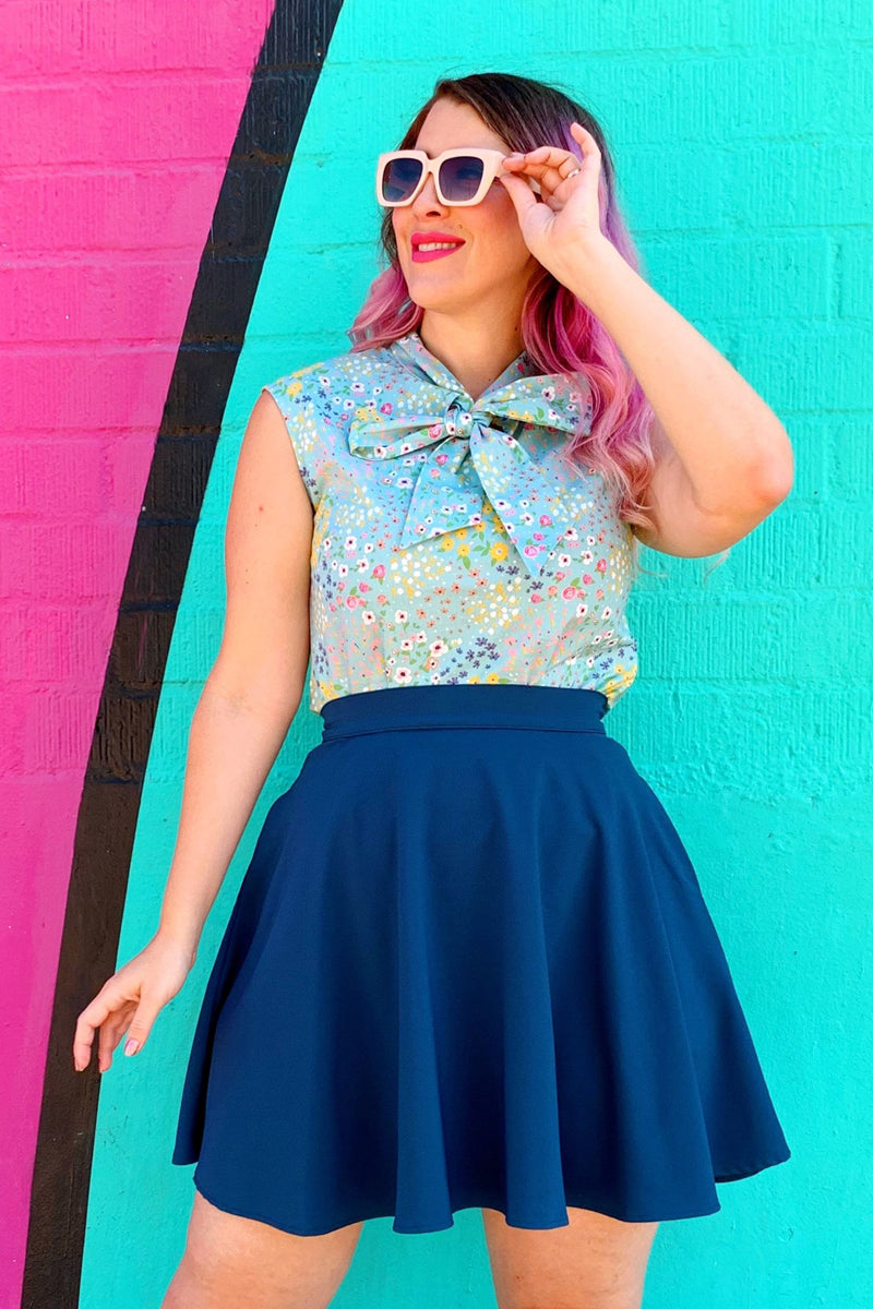 Ocean Blue Skater Skirt Retrolicious