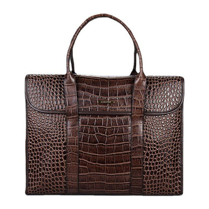 Exotic Croco Leather Laptop Bag - Luxury Genuine Cowhide for Stylish Women Country in My Heart