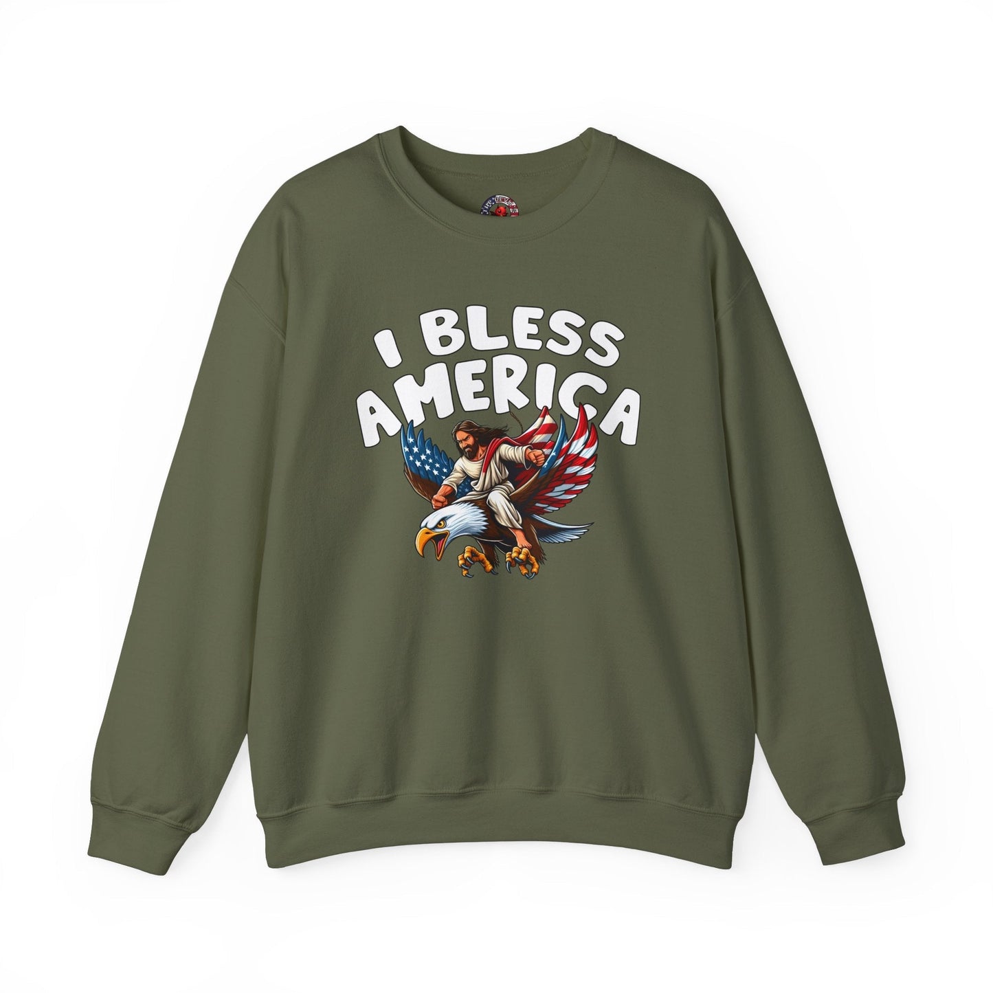 I Bless America Crewneck Sweatshirt The Devil's Pickle