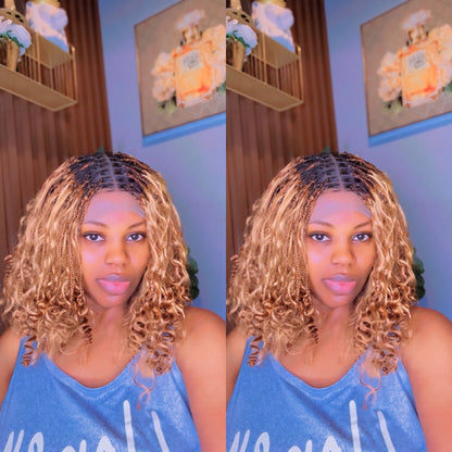 Honey blonde short boho braids HOL stores