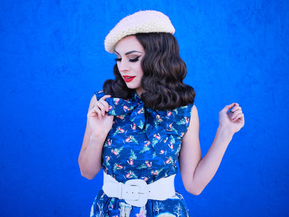 Festive Fox Bow Top - Plus Sizes only Retrolicious