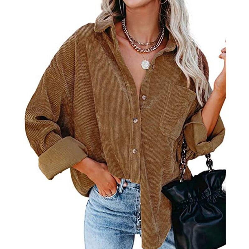 Corduroy Country Chic Shirt – Stylish Single-Breasted Cowgirl Shirt Country in My Heart