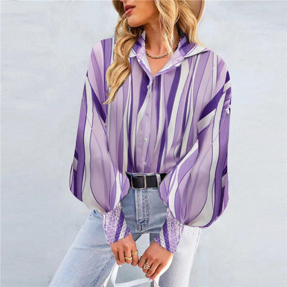 Boho Printed Lantern Sleeve Top – Relaxed Fit Casual Shirt for Country Girls Country in My Heart