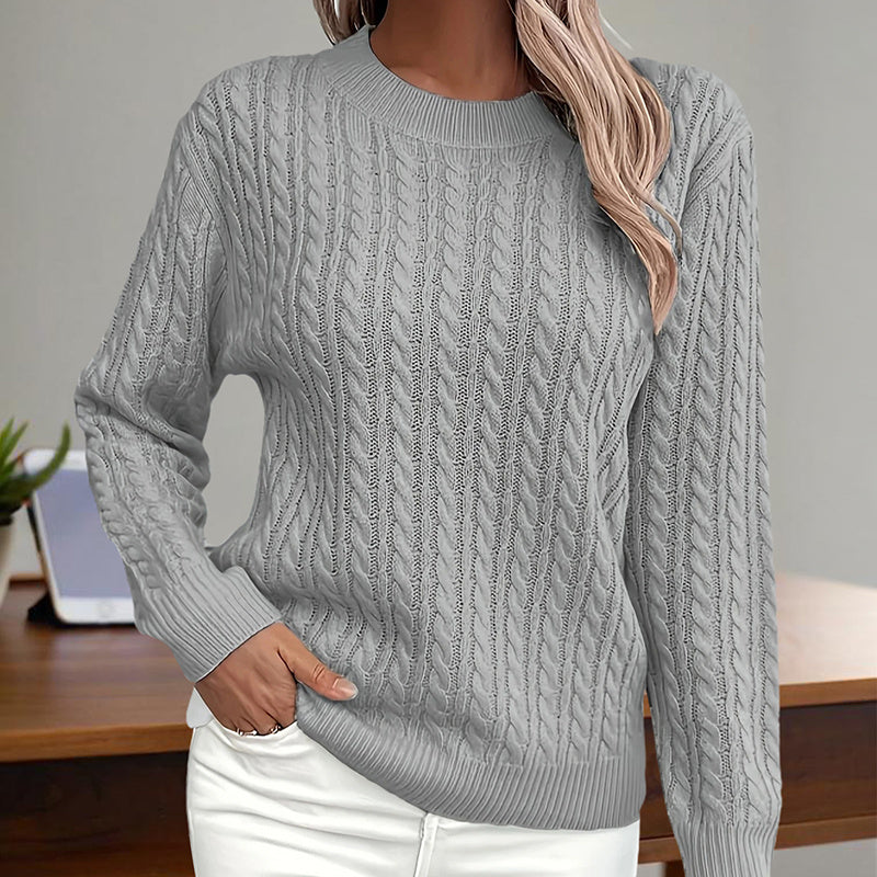 Women’s Textured Crew‑Neck Pullover Top FitiqueFit