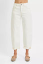 RISEN Full Size High Rise Barrel Cropped Jeans Plus Size Garden Naked Curves