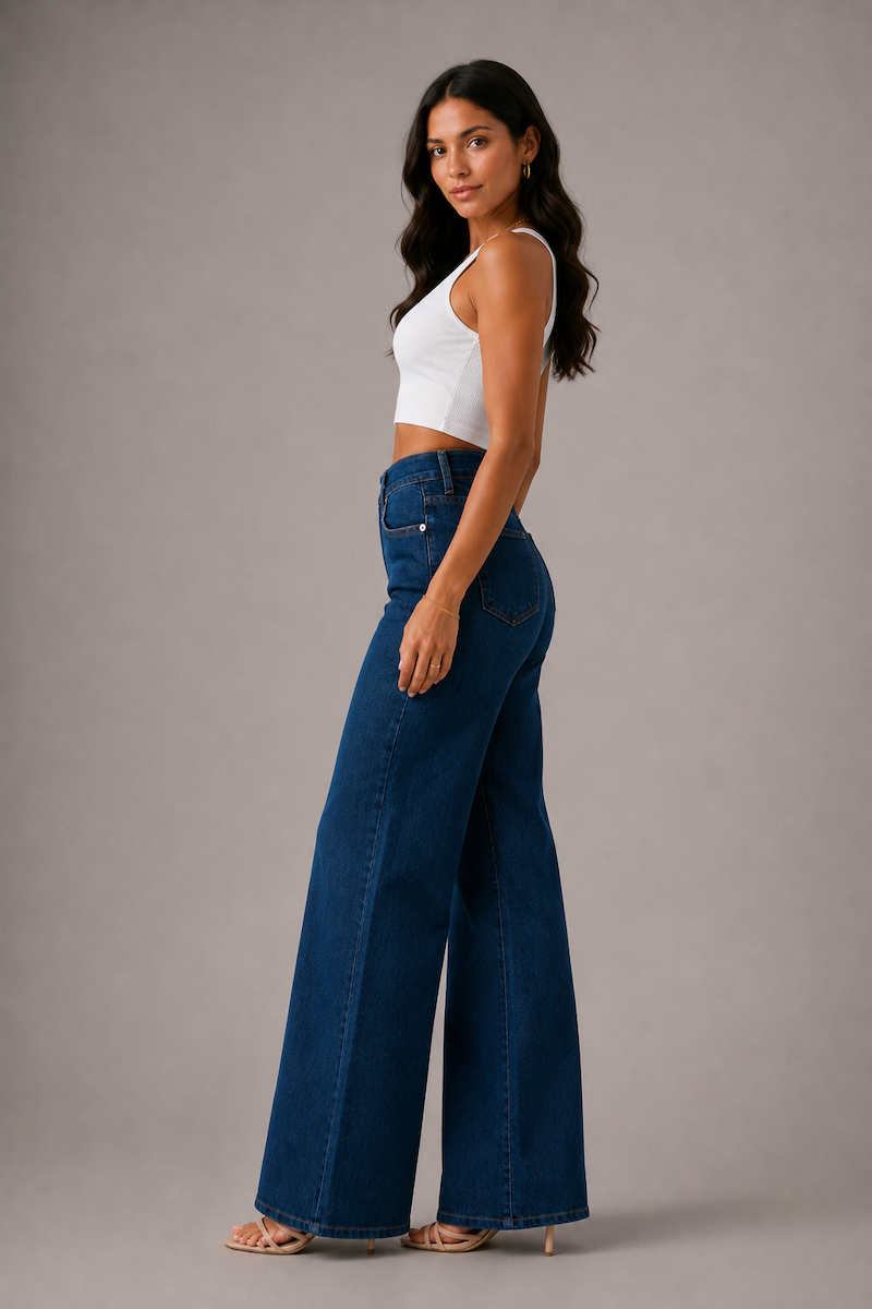 Westside Icon Wide Leg Jean Dark Wash GJG DENIM