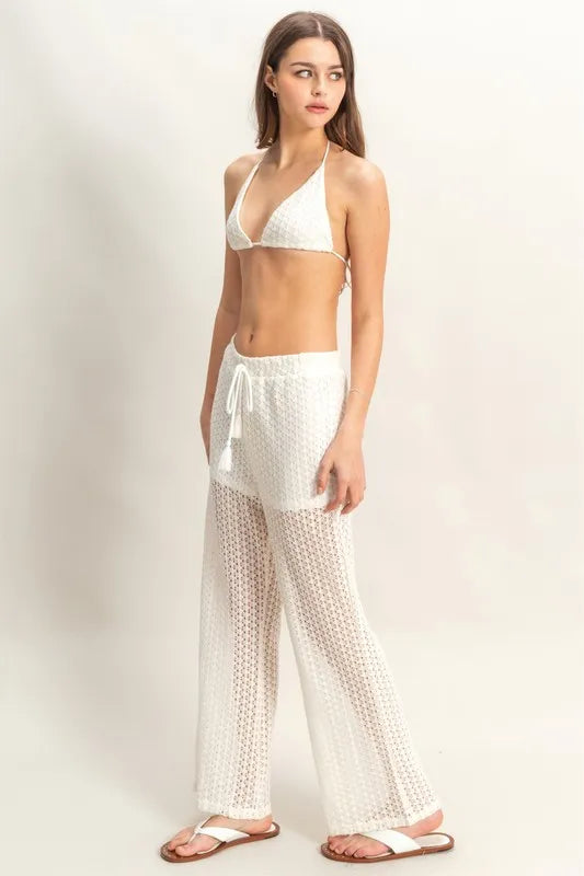 HYFVE Crochet Bra and Drawstring Pants Set West2East Surf