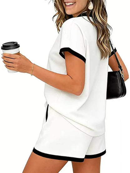 Polo Collar Short Sleeve Top and Shorts Set New Era Fashion LLc