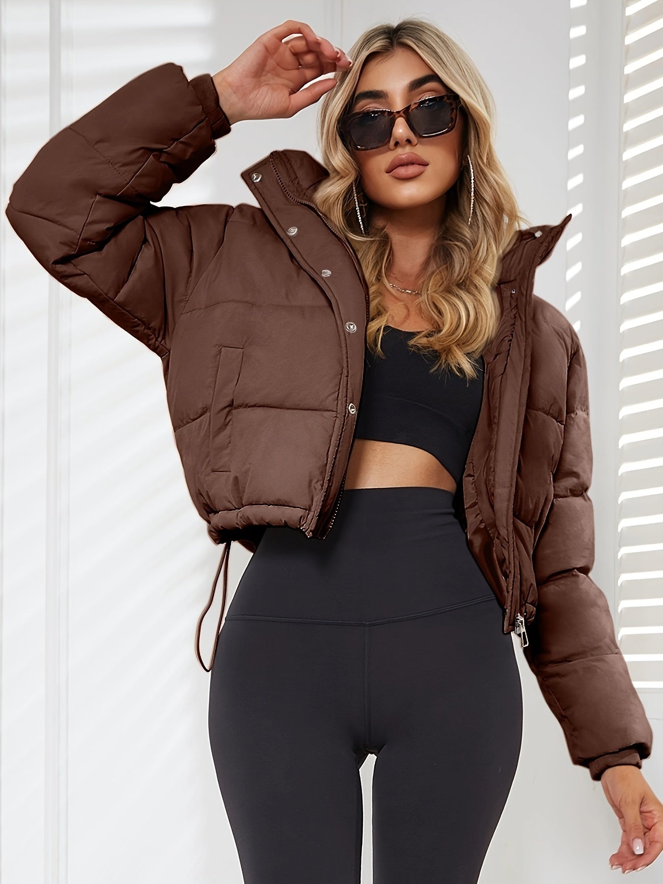 New Women's Jacket Hooded Warm Coat with Drawstring Design, Short Casual Fashion Padded Coat NovaCart