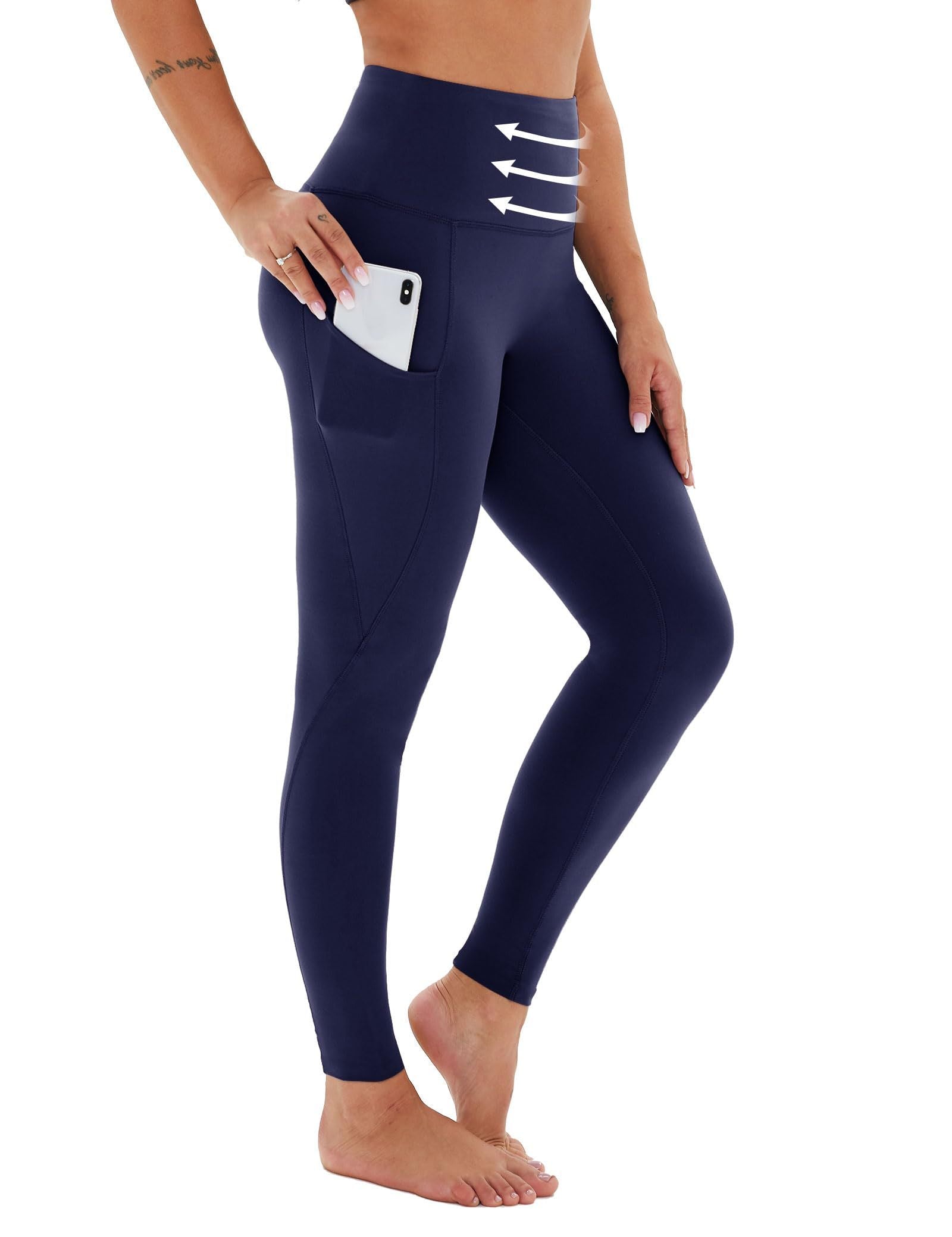 Cropped High-Waisted Yoga Pants with Diagonal Pockets FitiqueFit