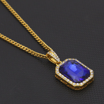 Hip-Hop Mini Diamond Pendant Necklace