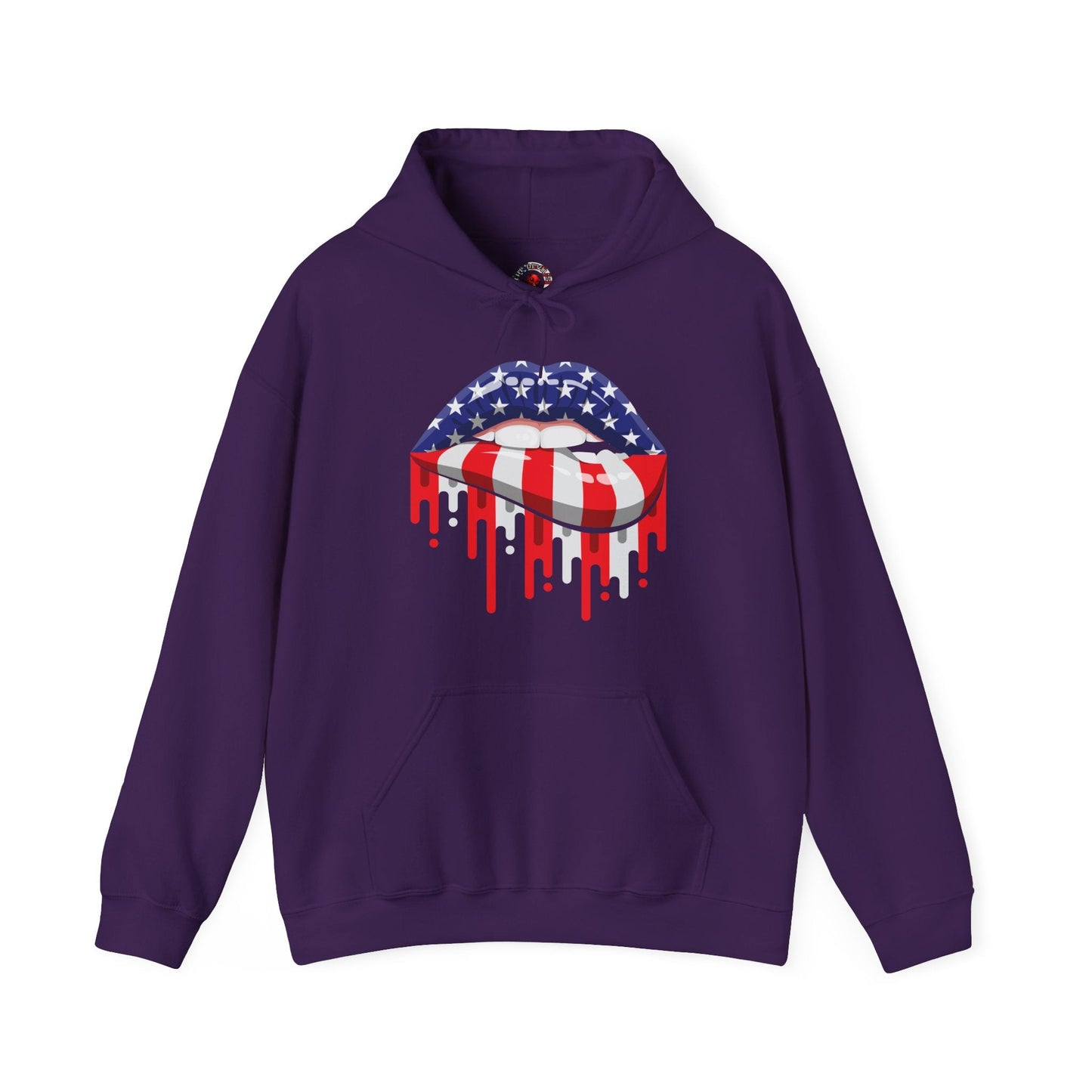 American Flag Lips Hooded Sweatshirt The Devil's Pickle