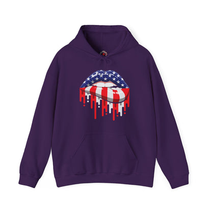 American Flag Lips Hooded Sweatshirt The Devil's Pickle