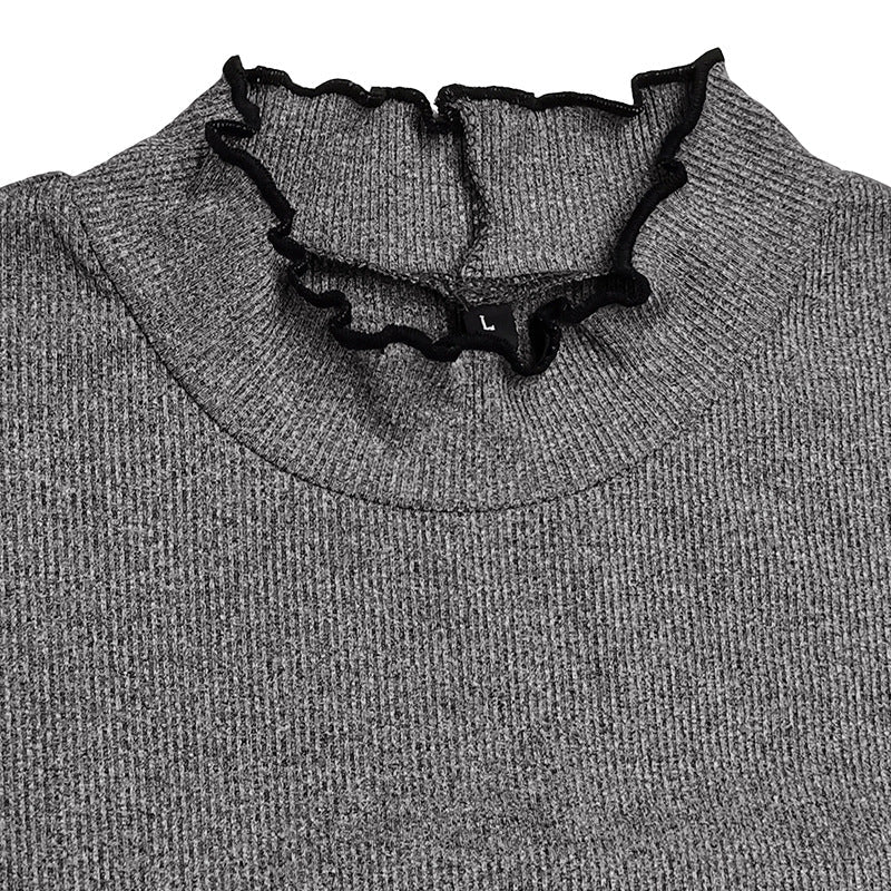 Women's Half-high Collar Long Sleeves T-shirt Slim Bottoming Shirt See size chart under “more details” The Fashion Celestial