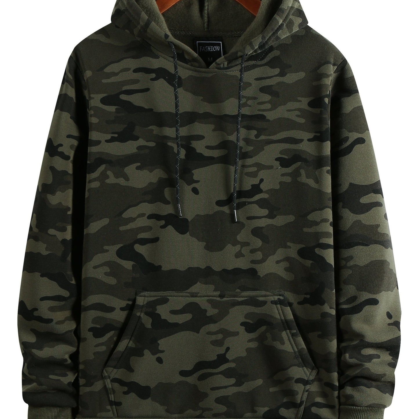 Men's Camouflage Loose Pullover Hooded Fleece Sweatshirt for Autumn And Winter, Hooded, Fleece NovaCart