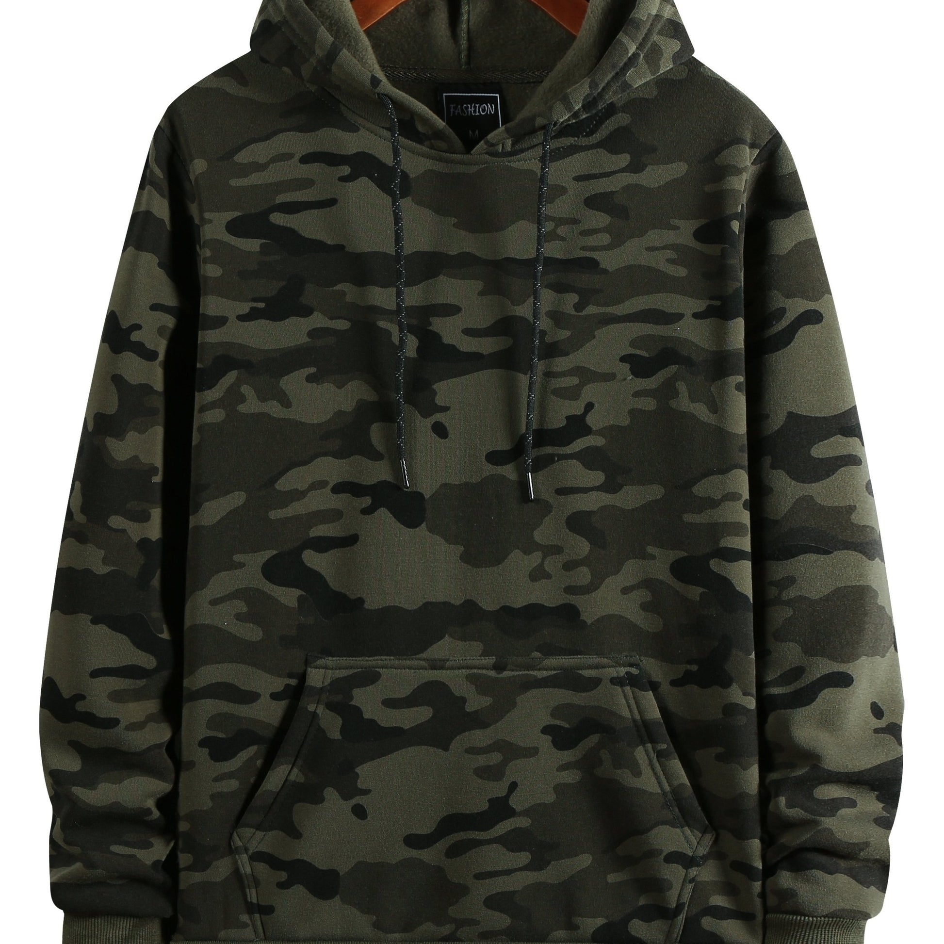 Men's Camouflage Loose Pullover Hooded Fleece Sweatshirt for Autumn And Winter, Hooded, Fleece NovaCart