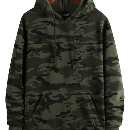 Men's Camouflage Loose Pullover Hooded Fleece Sweatshirt for Autumn And Winter, Hooded, Fleece NovaCart