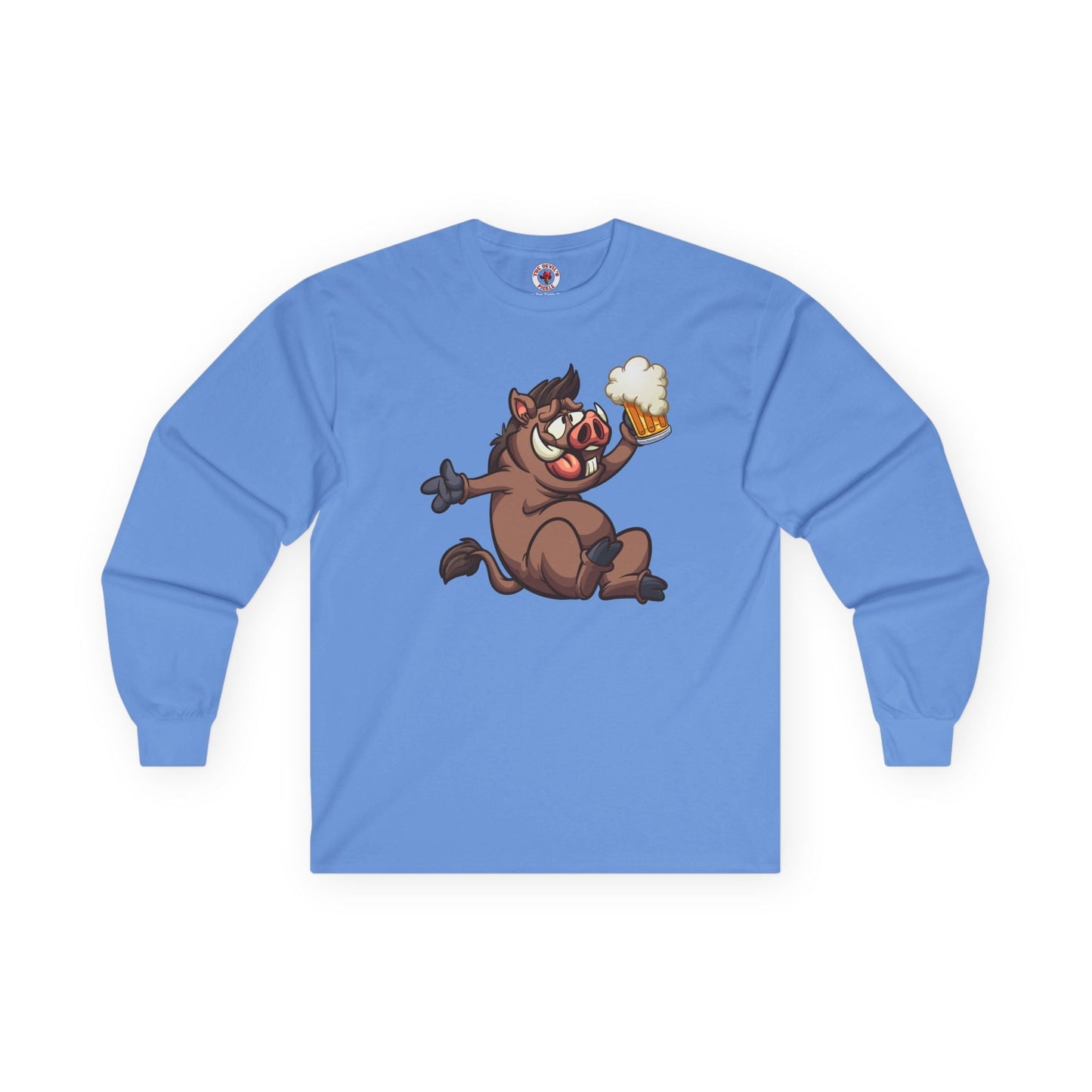 Beer Drinking Boar Long Sleeve Tee The Devil's Pickle