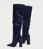 Pointed chunky heel pleated knee high boots See size chart under “more details” The Fashion Celestial
