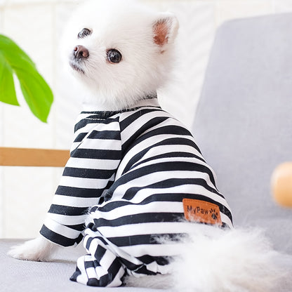 Striped Onesie Pajamas for Pet Dogs NovaCart
