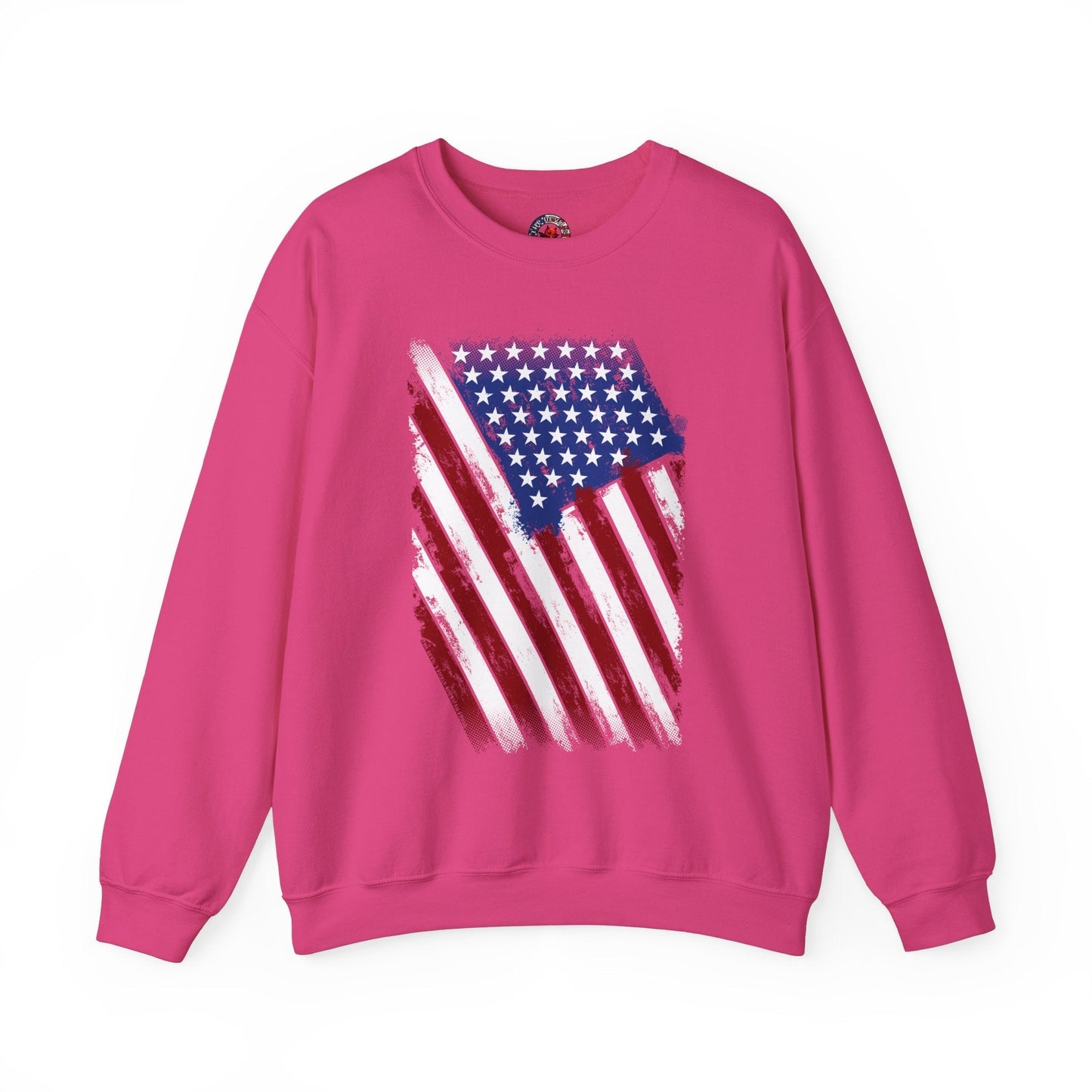 Distressed American Flag Crewneck Sweatshirt The Devil's Pickle