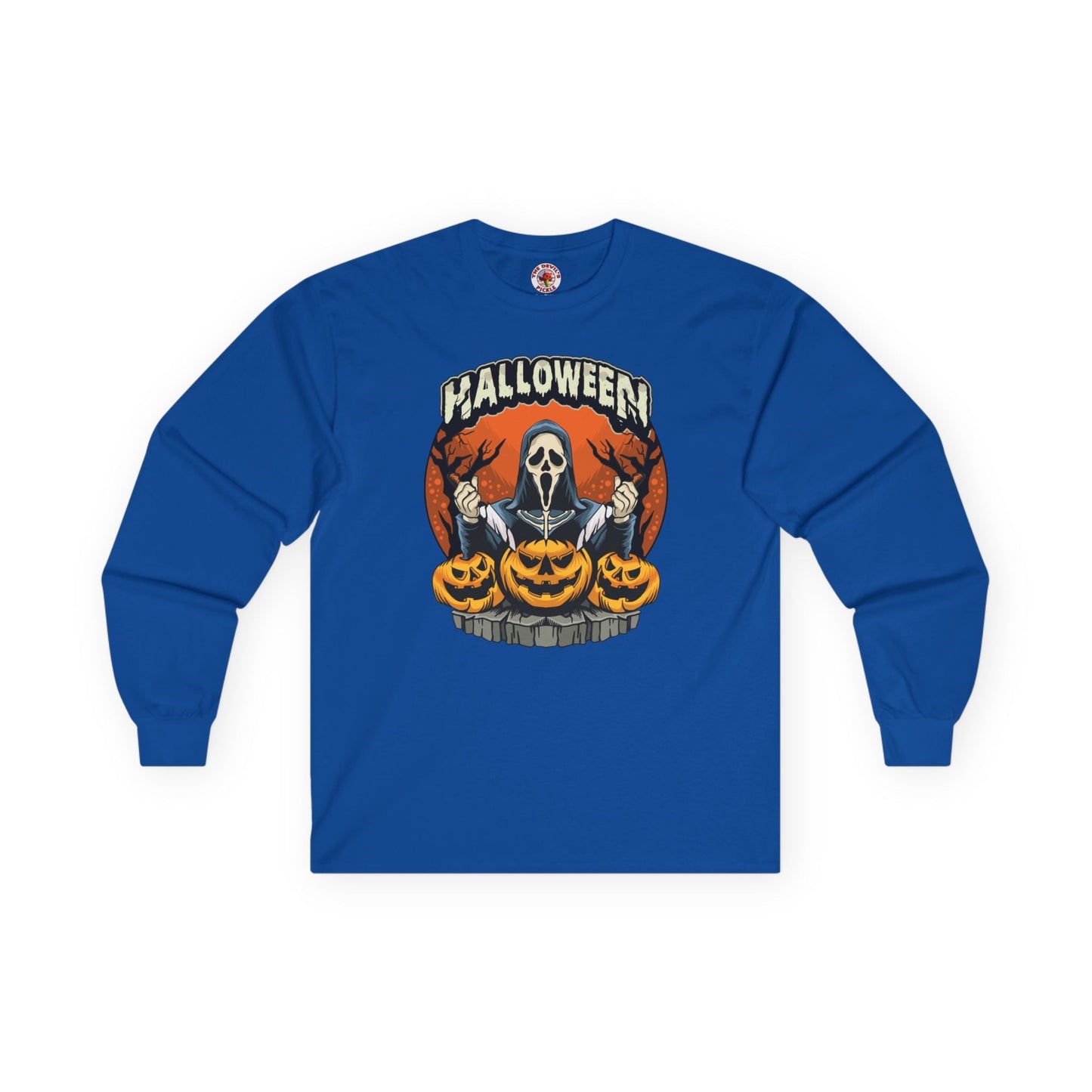 Screamer Killer Ghost Halloween Long Sleeve Tee The Devil's Pickle