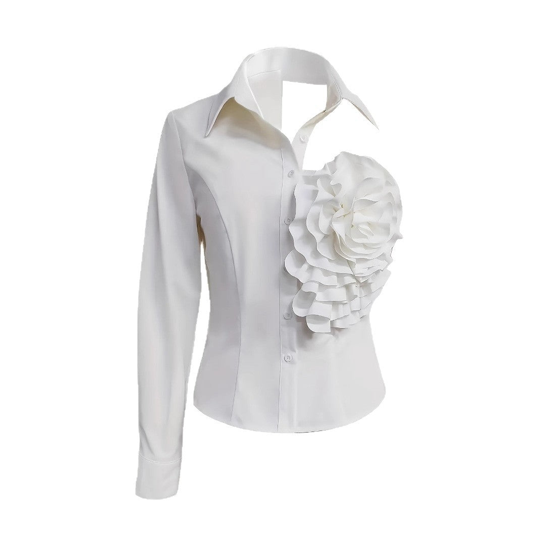 White Blouse With A One-shoulder TOP See size chart under “more details” The Fashion Celestial