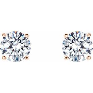 14K Rose 1 CTW Lab-Grown Diamond 4-Prong Stud Earrings Ethereal Legacy Boutiques