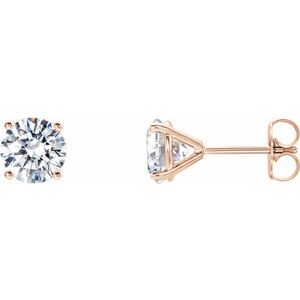 14K Rose 5/8 CTW Lab-Grown Diamond 4-Prong Stud Earrings Ethereal Legacy Boutiques