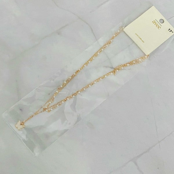 Layered Pearl Chain Butterfly Necklace Shop Style & More | Fresh Looks, Everyday Deals & Free Shipping