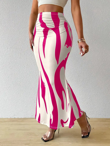 Popular Women's Dress With Zebra Pattern Tight Fitting High Waisted Fish Tail Fashion Skirt Grayceful LLC