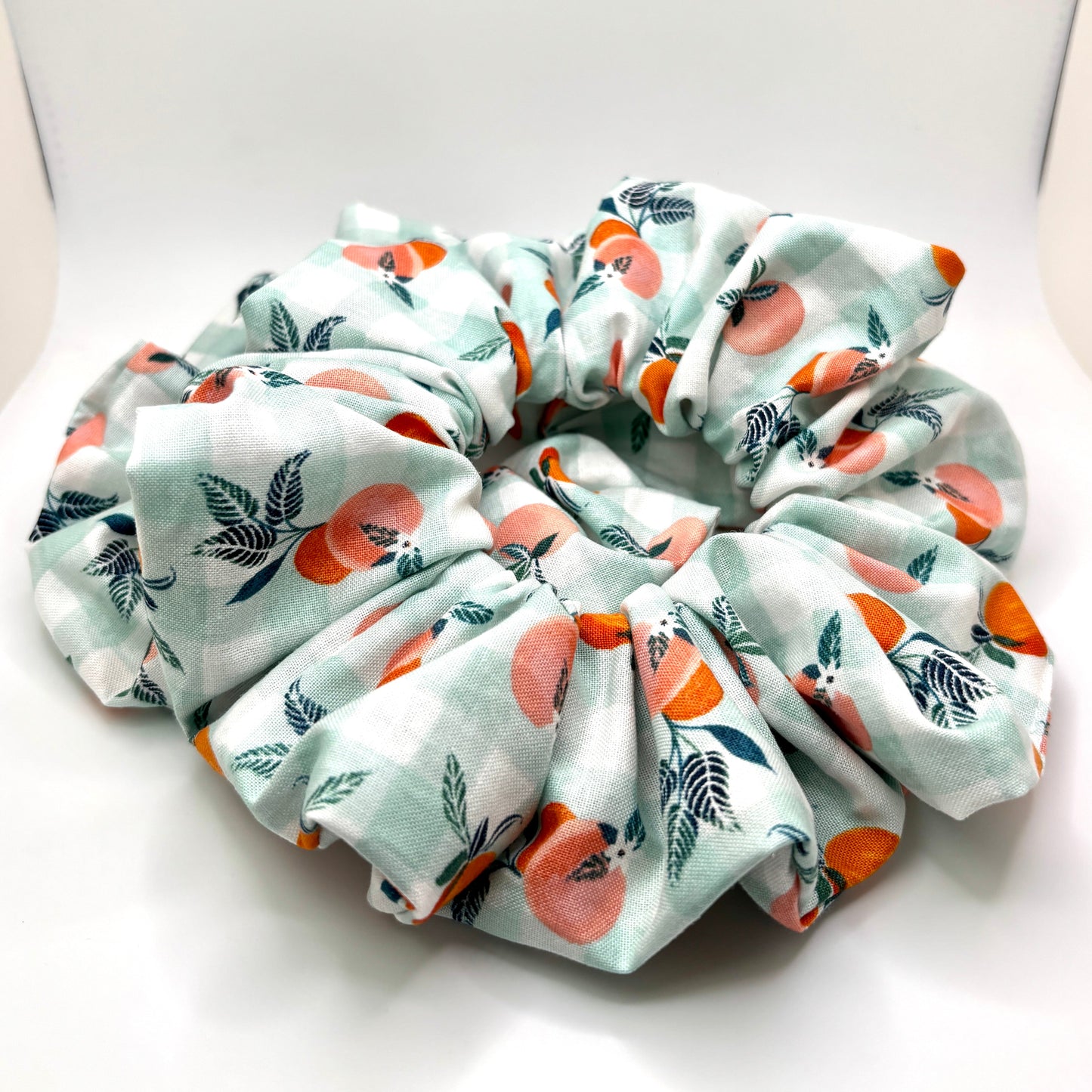 Peach Gingham Summer Scrunchie Enchanted Scrunch