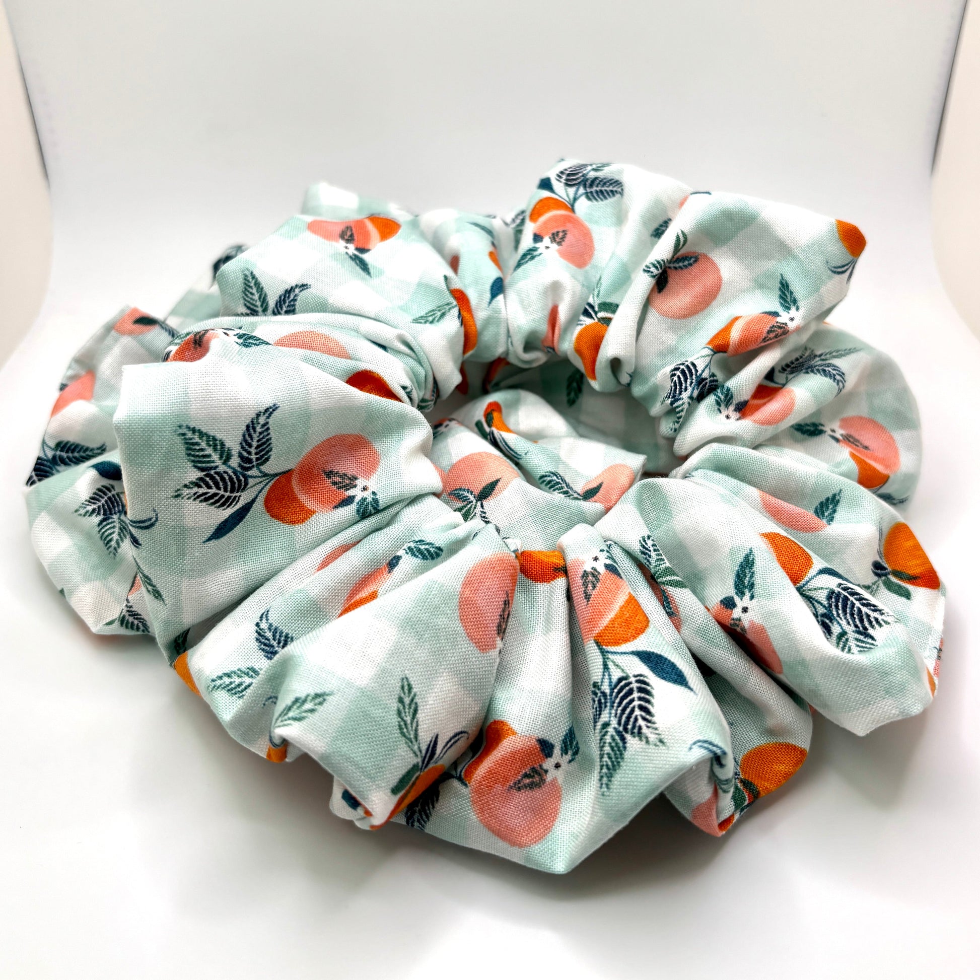Peach Gingham Summer Scrunchie Enchanted Scrunch