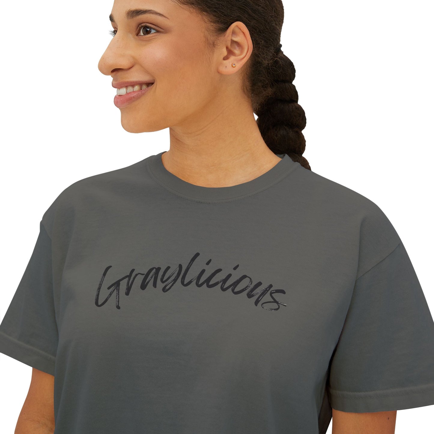 Women's Boxy Tee " Graylicious" Grayceful LLC
