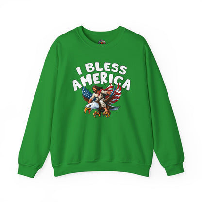 I Bless America Crewneck Sweatshirt The Devil's Pickle
