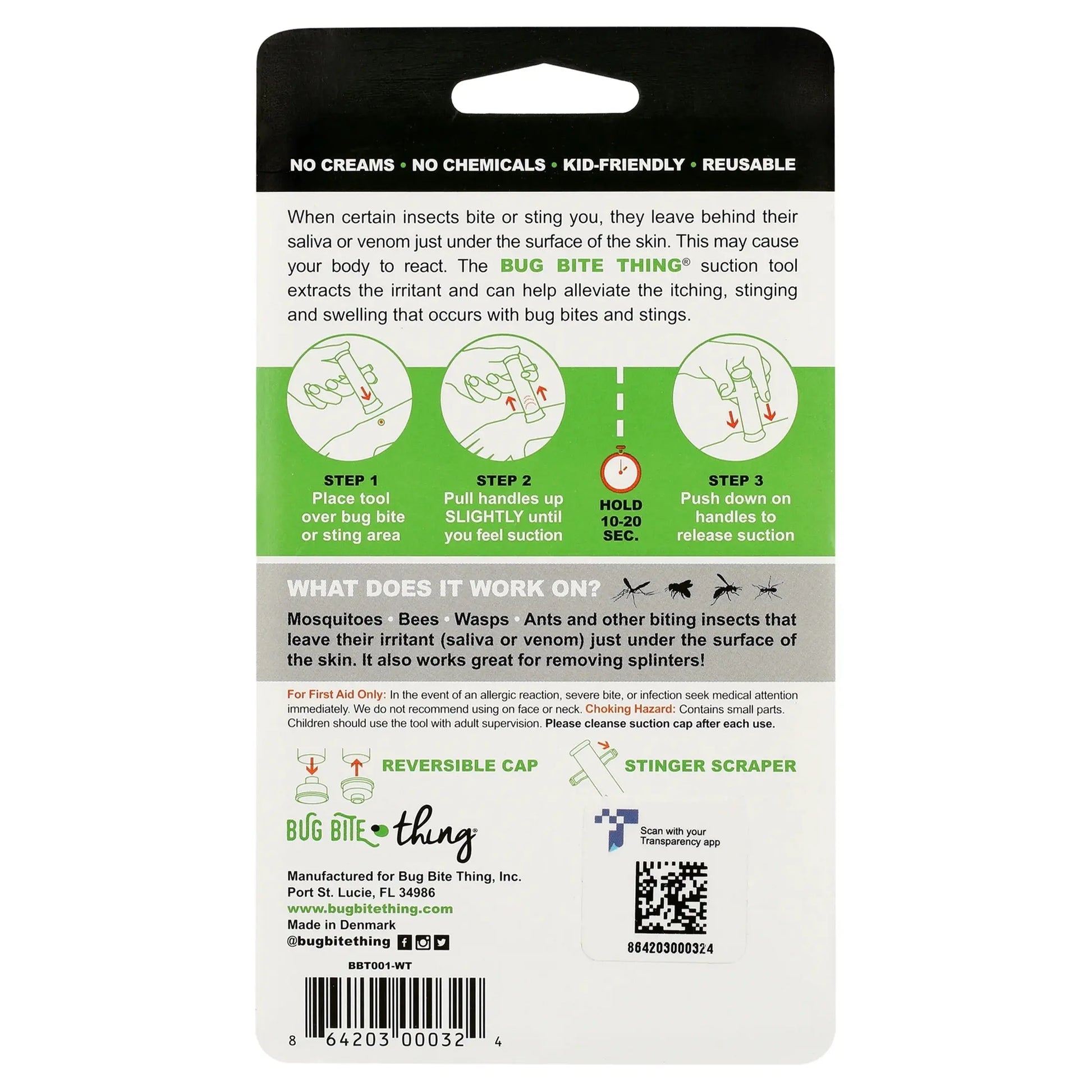 Natural Bug Bite Relief Tool - Chemical-Free Suction Solution for Instant Itch and Swell Relief