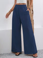 Women's High-Waist Wide-Leg Trousers with Pockets – Full Length FitiqueFit