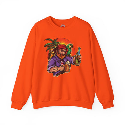 Sunset Pirate Beer Crewneck Sweatshirt The Devil's Pickle