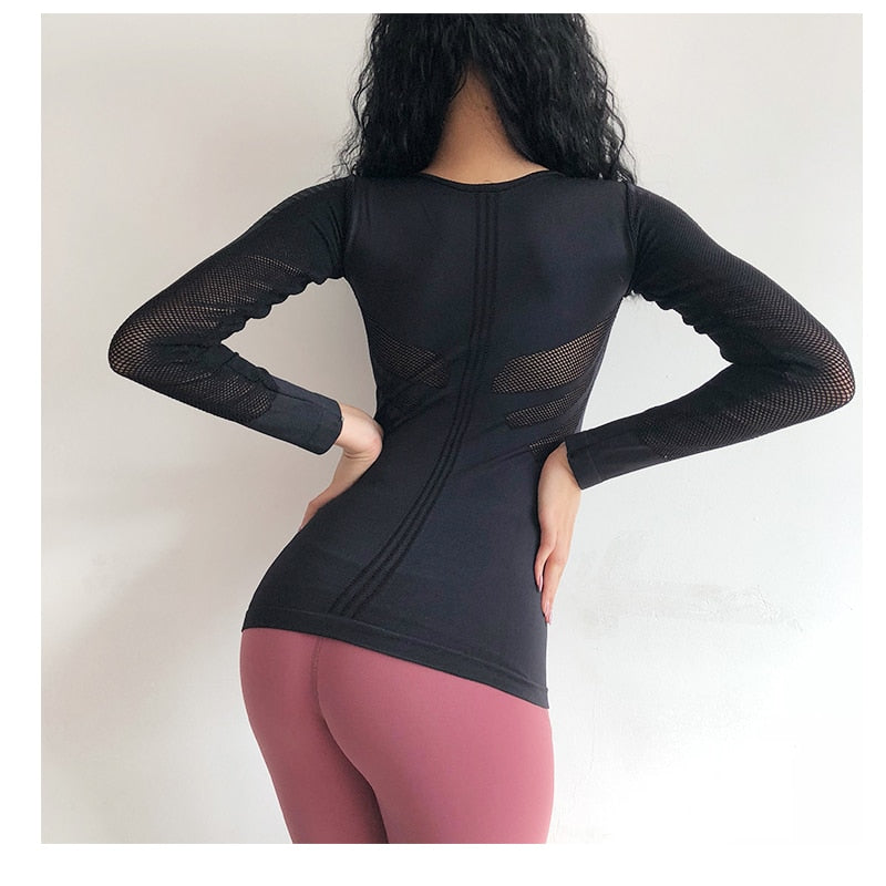 Sculpted Mesh Effect Yoga Shirt Country in My Heart