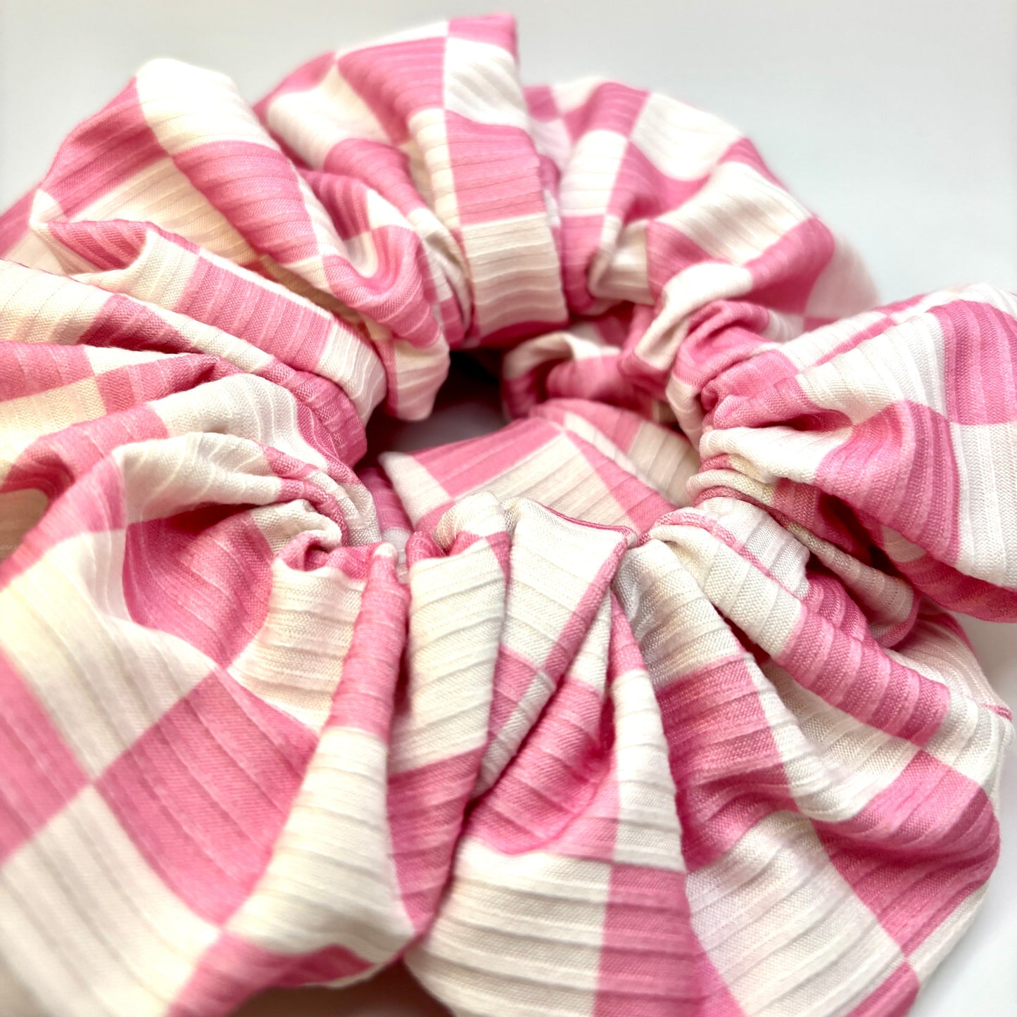 Pink Checkered Summer Scrunchie Enchanted Scrunch