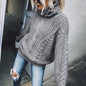 Women's Cable Knit Turtleneck Sweater FitiqueFit